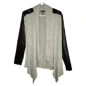 Jones New York Grey & Black Open Front Cardigan Size XS
